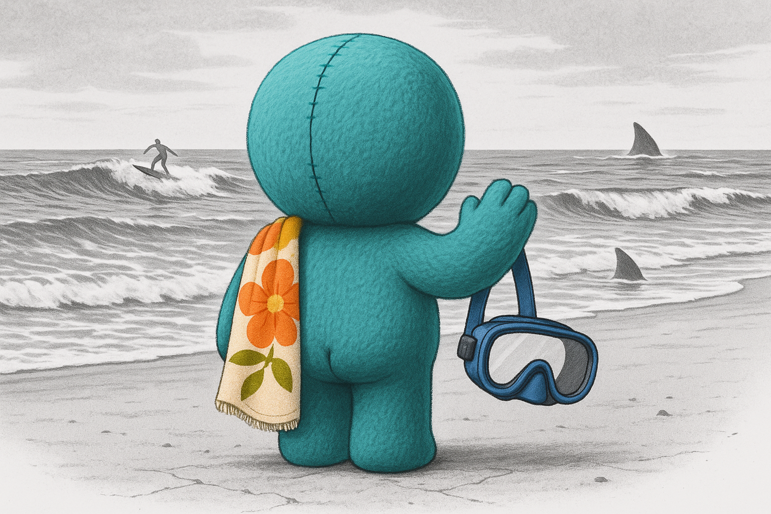 Ein Hai als zentrales Willkommensbild